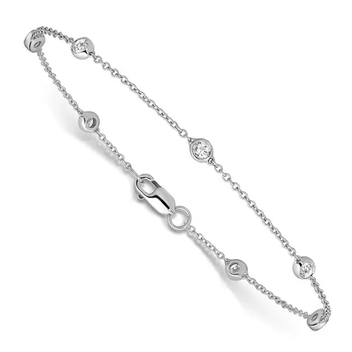 READY TO SHIP .50 CTW Diamond Station Bracelet 14 kt White Gold