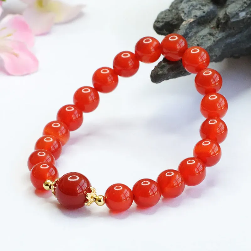 Red Agate Sterling Silver Bracelet - Fortune's Favor Collection