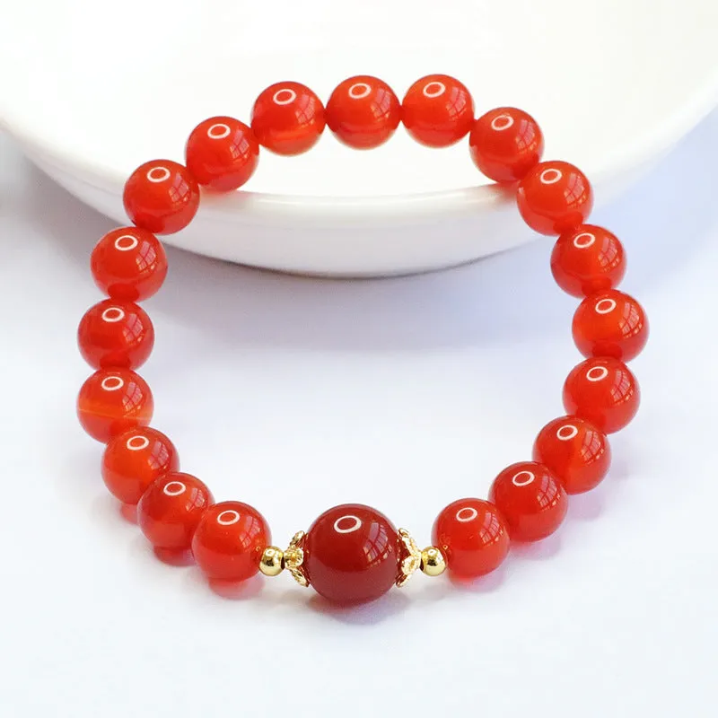 Red Agate Sterling Silver Bracelet - Fortune's Favor Collection