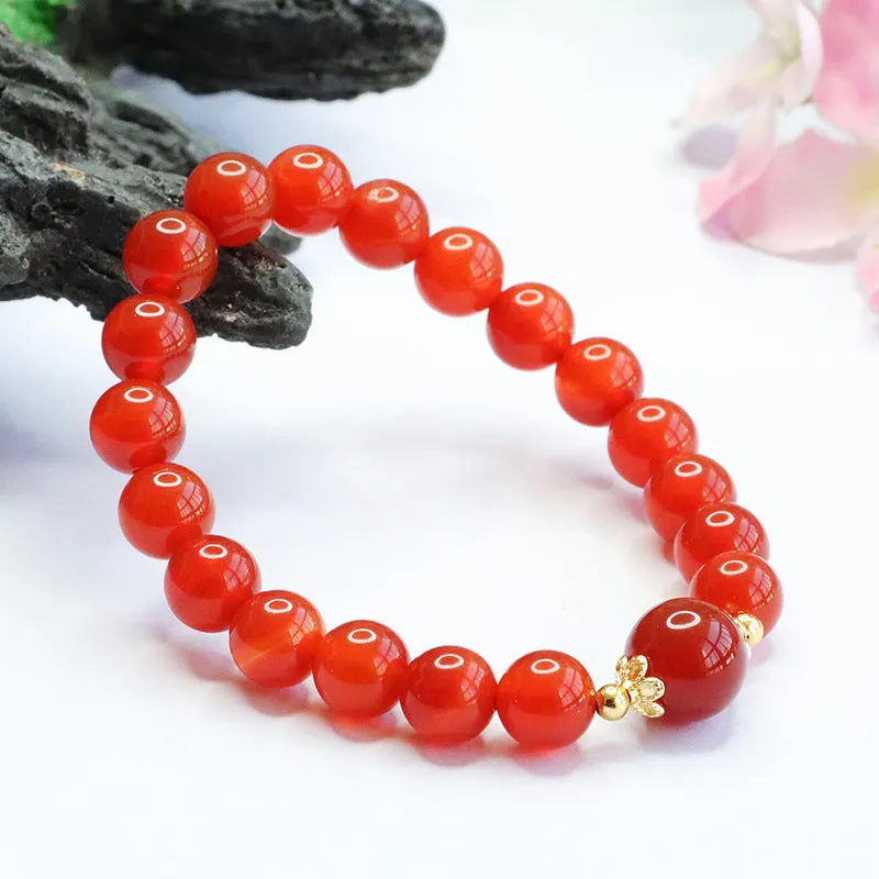 Red Agate Sterling Silver Bracelet - Fortune's Favor Collection