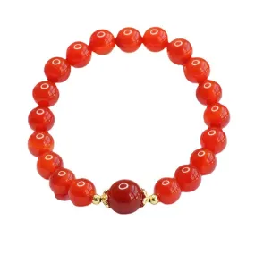 Red Agate Sterling Silver Bracelet - Fortune's Favor Collection