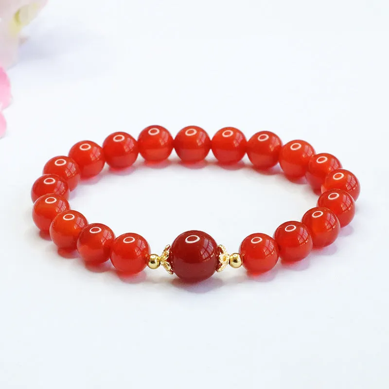 Red Agate Sterling Silver Bracelet - Fortune's Favor Collection