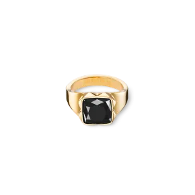 Ring Spikes Square Onyx gold-black