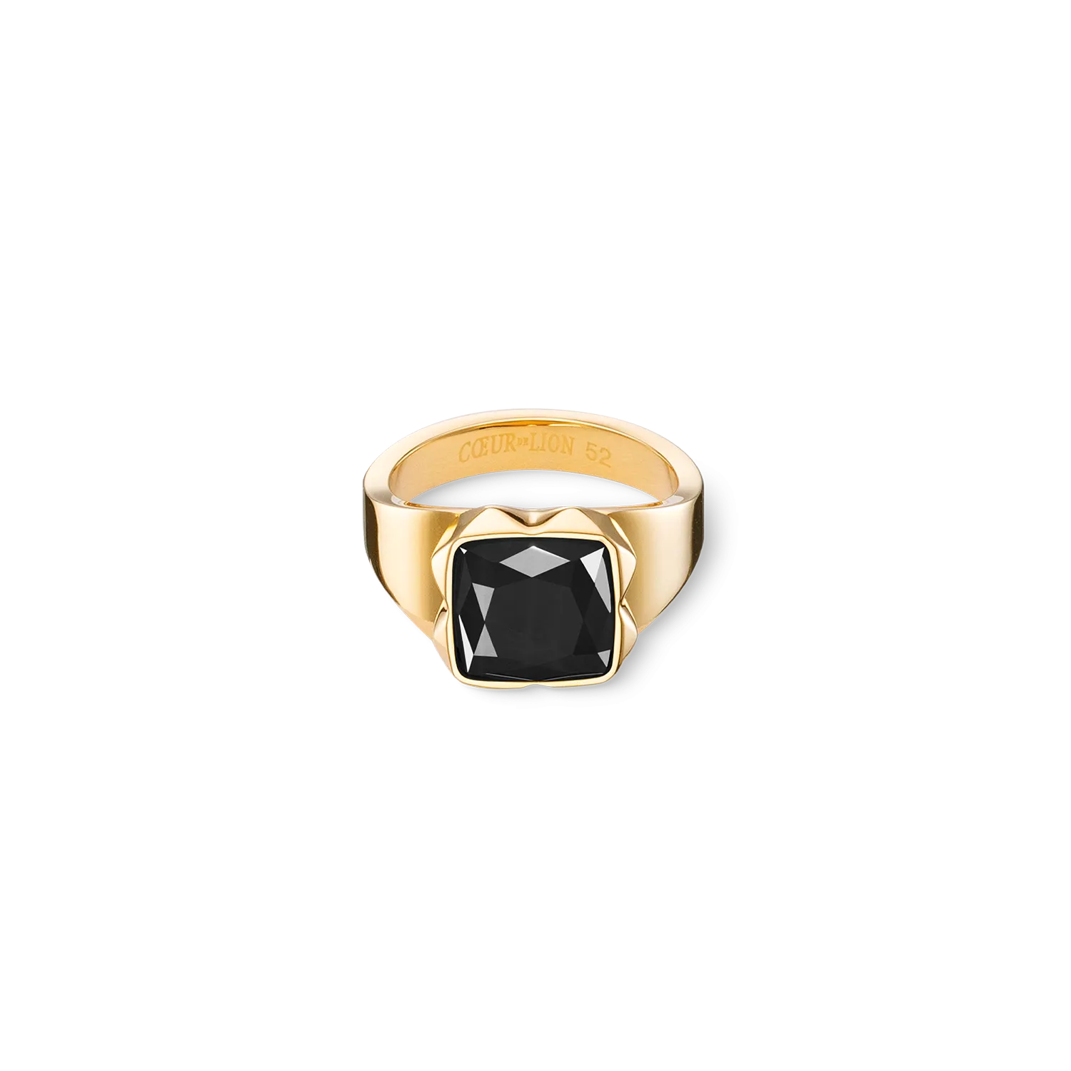 Ring Spikes Square Onyx gold-black