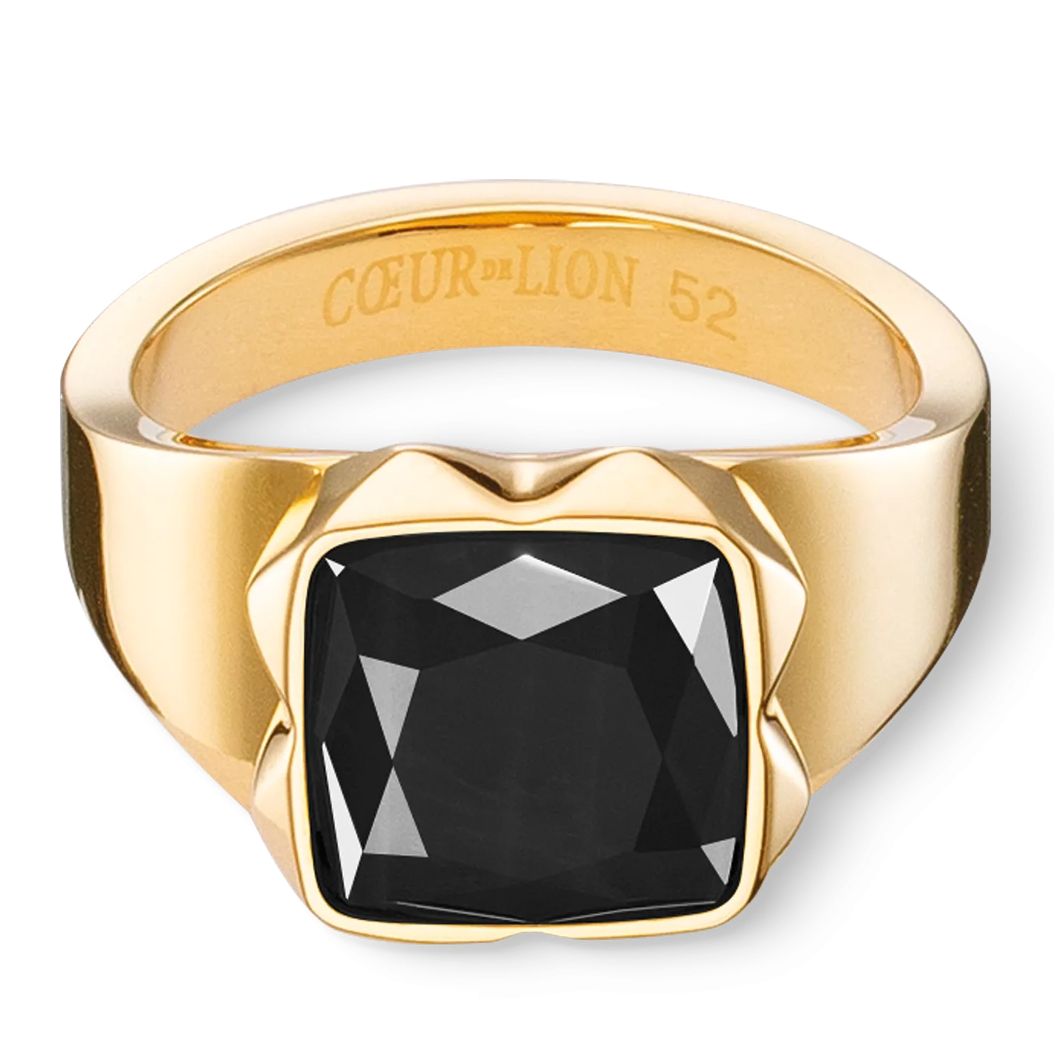 Ring Spikes Square Onyx gold-black