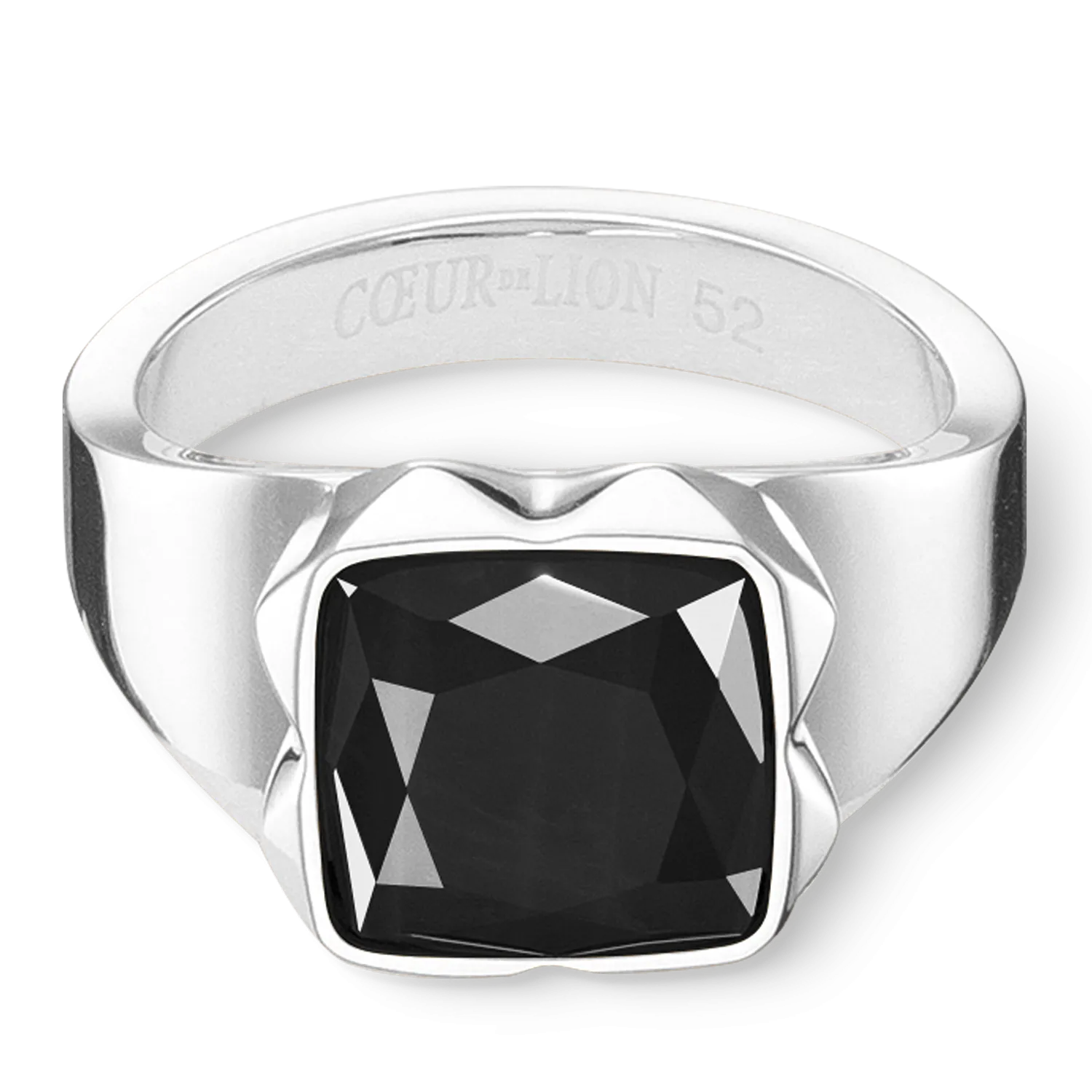 Ring Spikes Square Onyx silver-black