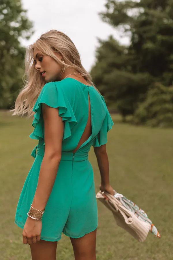 Room Service And Luxury Romper In Emerald