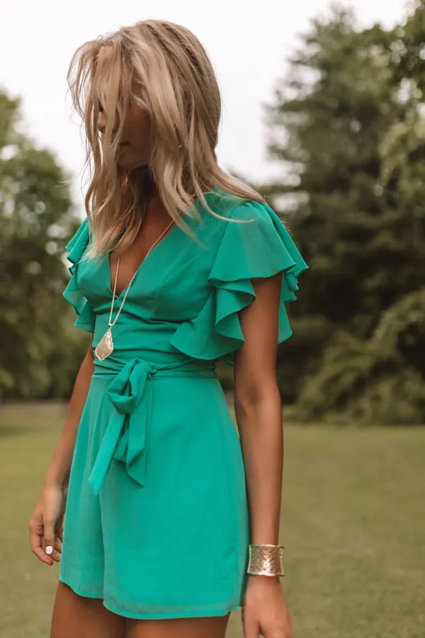 Room Service And Luxury Romper In Emerald