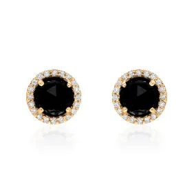 Rosie 5.0mm Black Onyx & Diamond Post Earrings