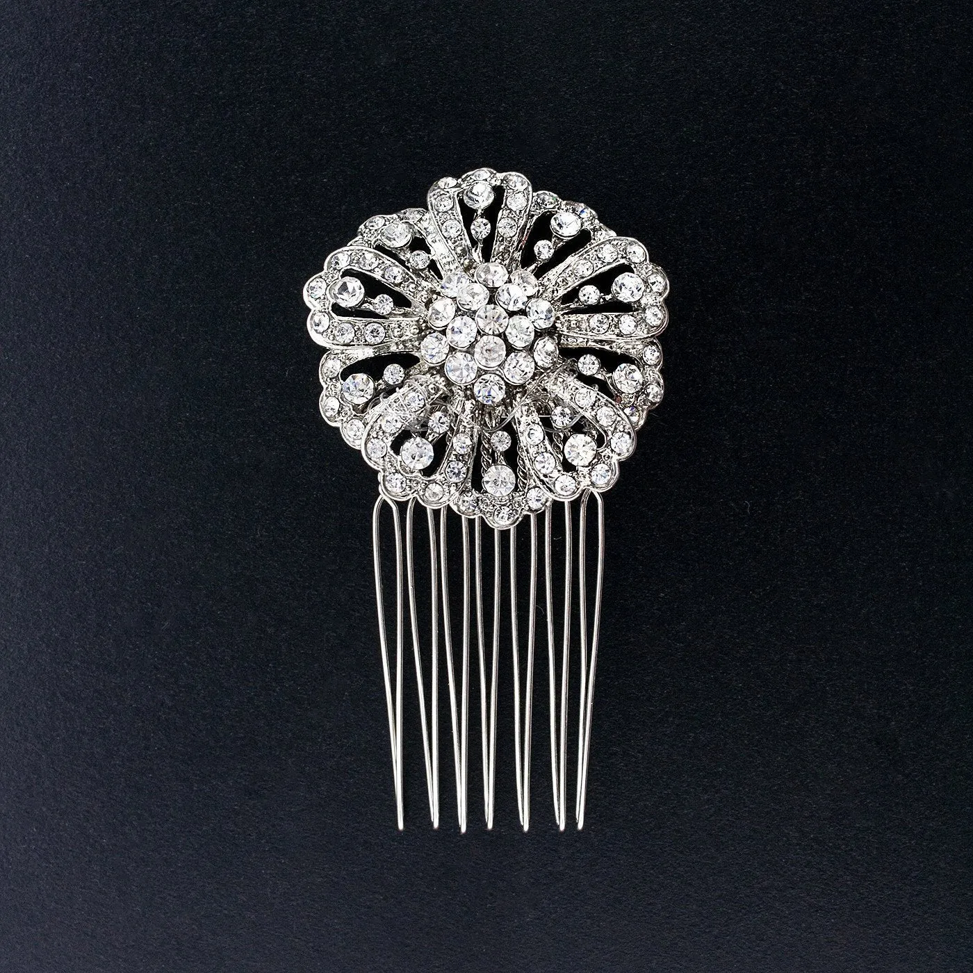 Round Crystal Haircomb