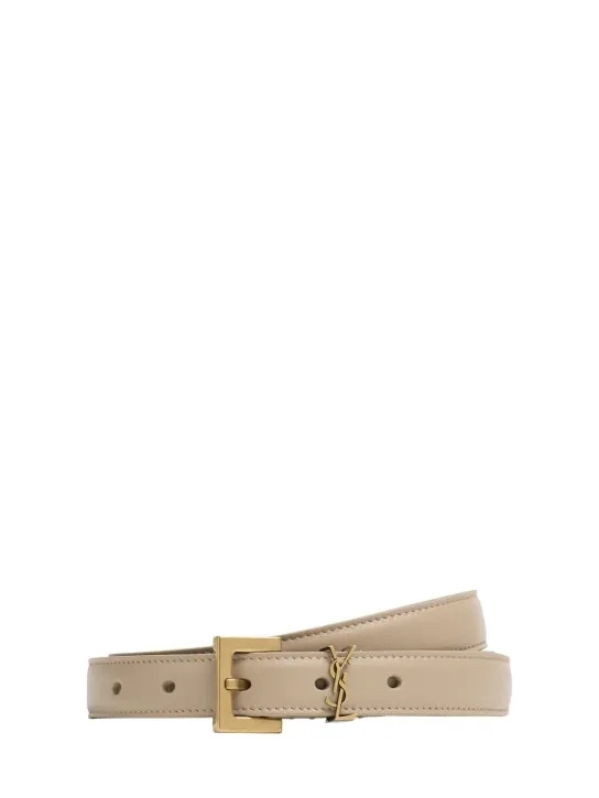 Saint Laurent   2cm Monogram leather belt 