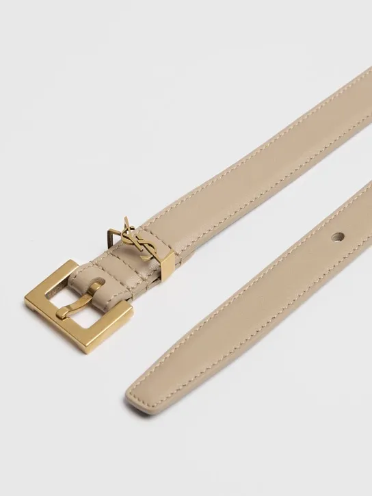 Saint Laurent   2cm Monogram leather belt 