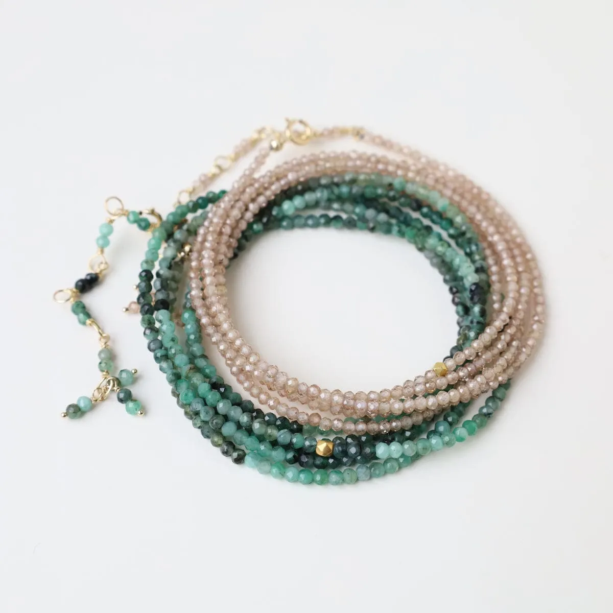 Sakoda Emerald Wrap Bracelet & Necklace