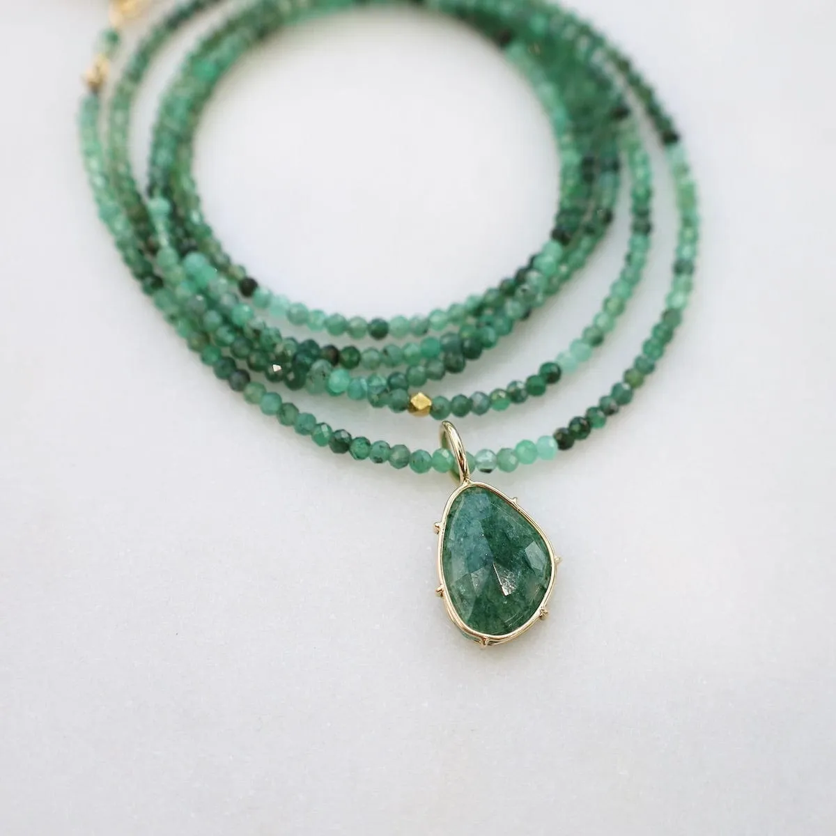 Sakoda Emerald Wrap Bracelet & Necklace