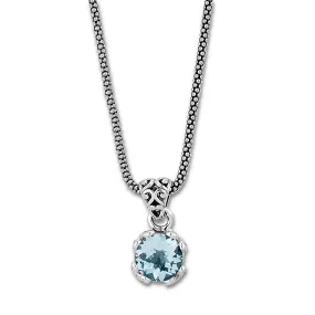 Samuel B. Blue Topaz Birthstone Glow Necklace - December