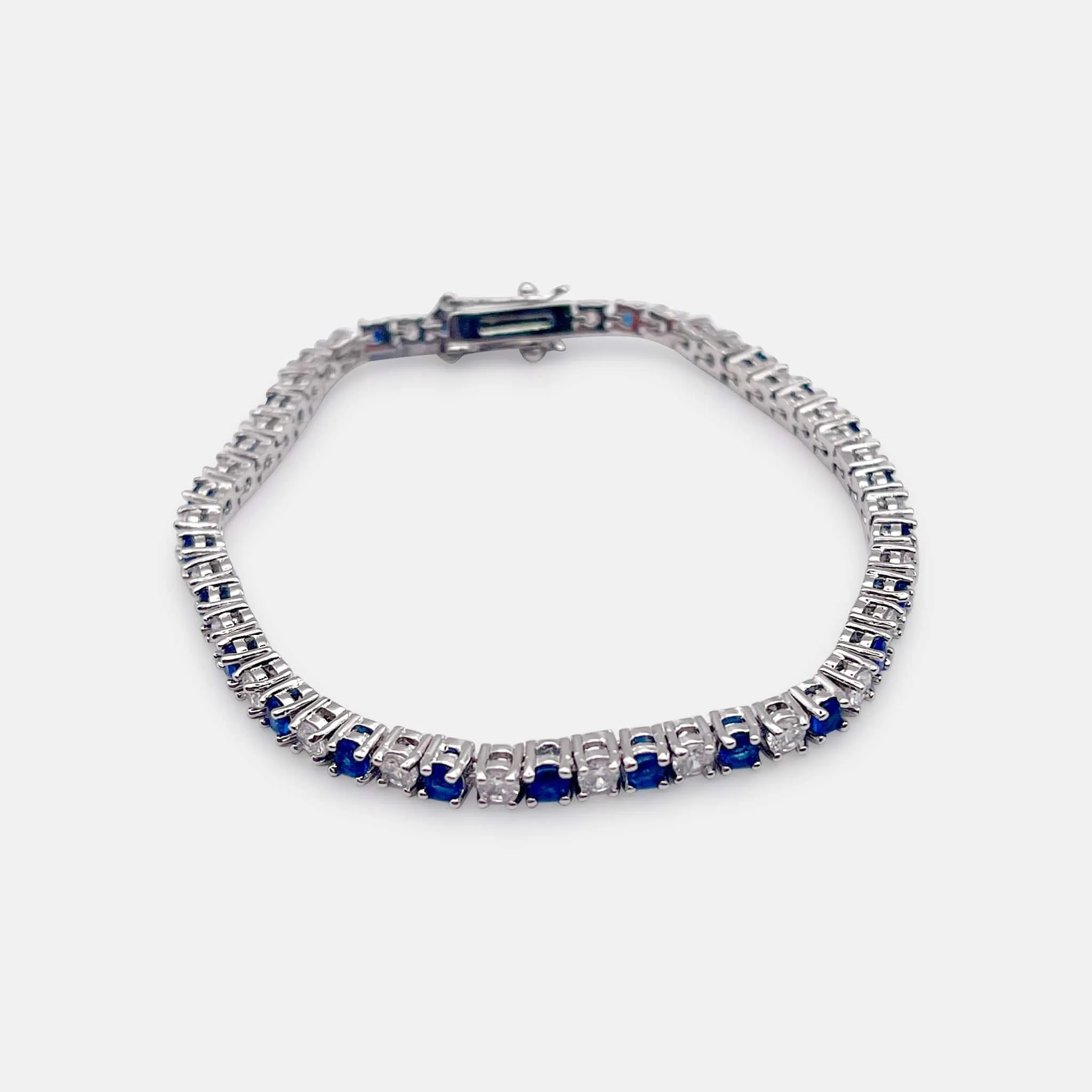 Sapphire Blue Cubic Zirconia Tennis Bracelet