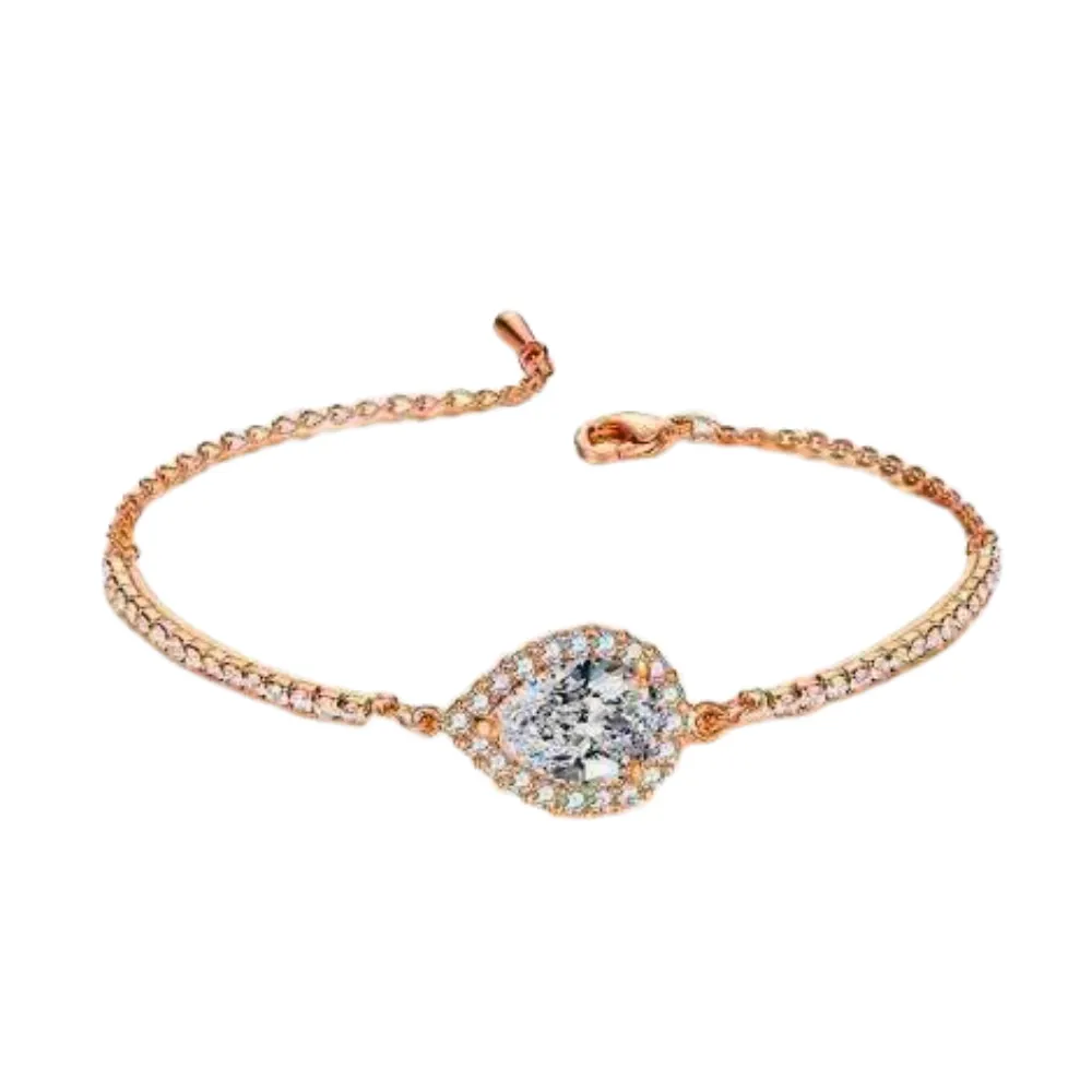 Serena 2ct Austrian Crystal Pear Halo Bracelet