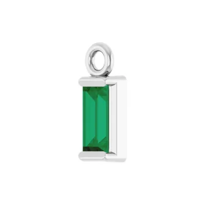 Serena's Emerald Baguette Charm | Sterling Silver