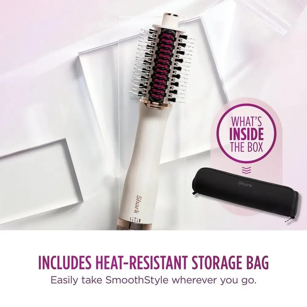 Shark HT212UK SmoothStyle Heated Brush & Smoothing Comb with Storage Bag