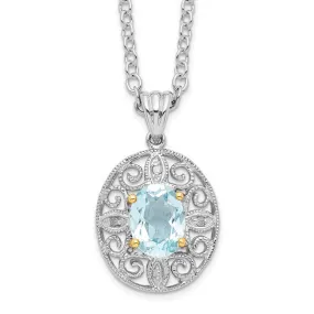 Shey Couture Sterling Silver Sky Blue Topaz and Diamond Necklace