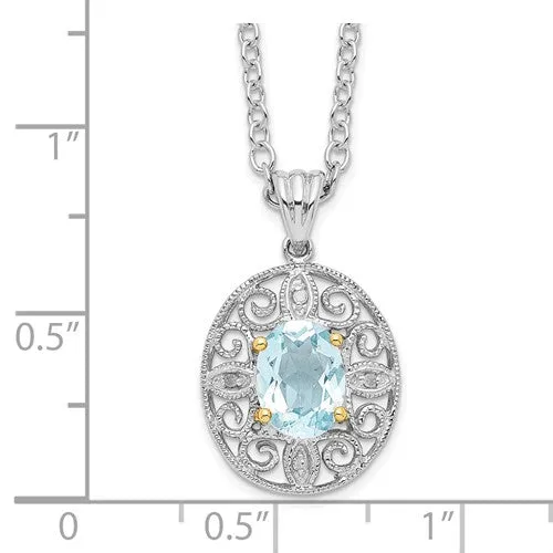 Shey Couture Sterling Silver Sky Blue Topaz and Diamond Necklace