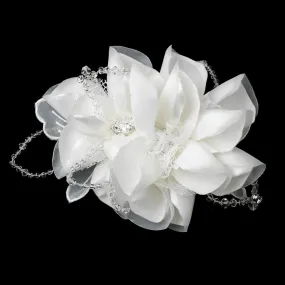 Silk Flower crystal beaded Hair Comb