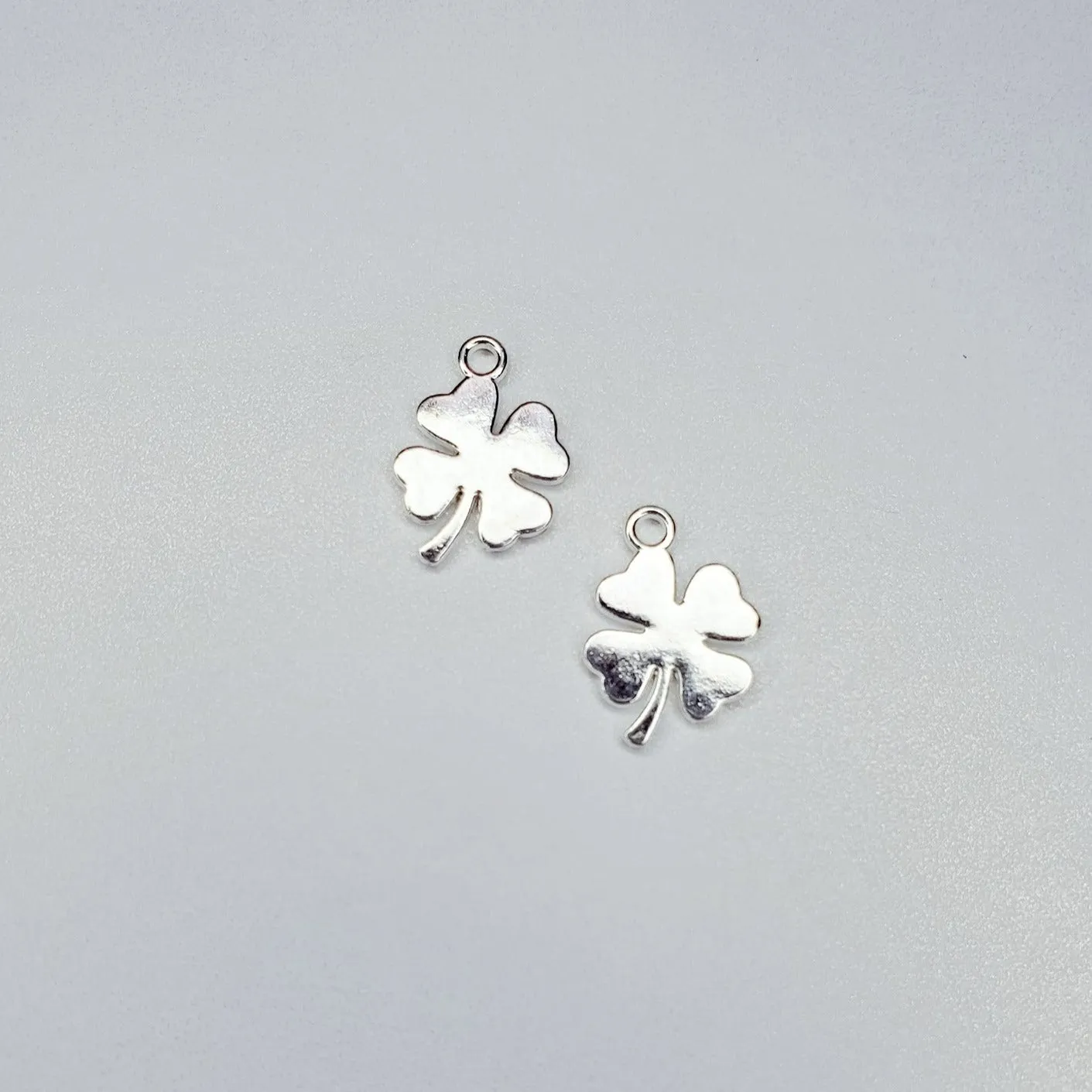 Silver Four Leaf Clover Lucky Charm