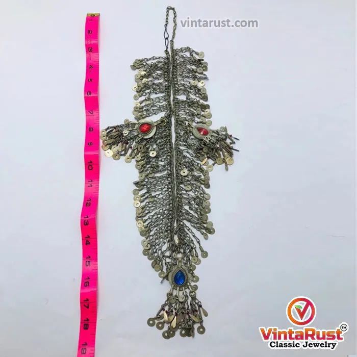 Silver Kuchi Tassels Long Pendant Necklace