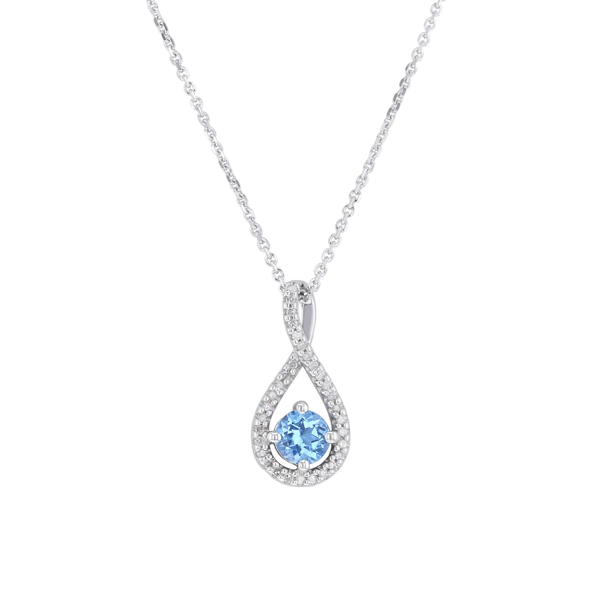 Silver Limitless Blue Topaz & Diamond Necklace