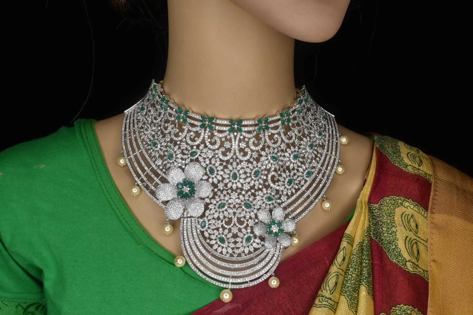 Silver Plated Bridal Choker Set By Asp Fashion Jewellery