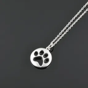 Silver "Paw Print" Token Pendant