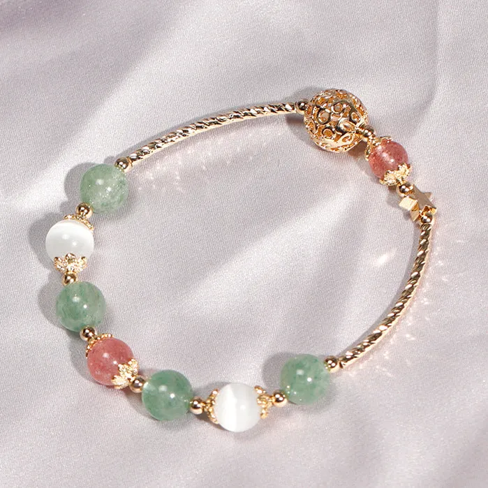 Sparkling Crystal and Opal Best Friend Bracelet with Moonlight Stone