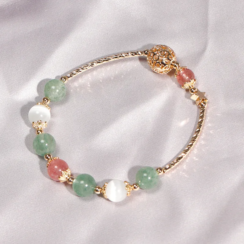 Sparkling Crystal and Opal Best Friend Bracelet with Moonlight Stone