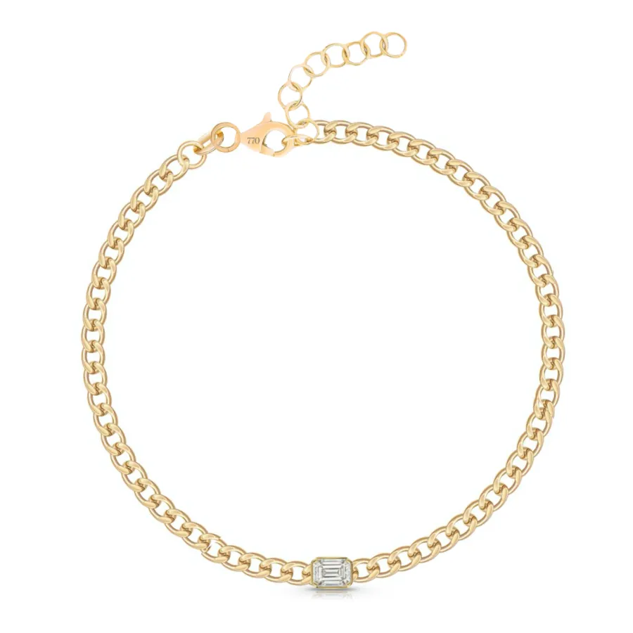 Statement Fancy Diamond Bezel Cuban Link Bracelet