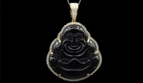 Sterling Silver Onyx Sitting Buddha Necklace