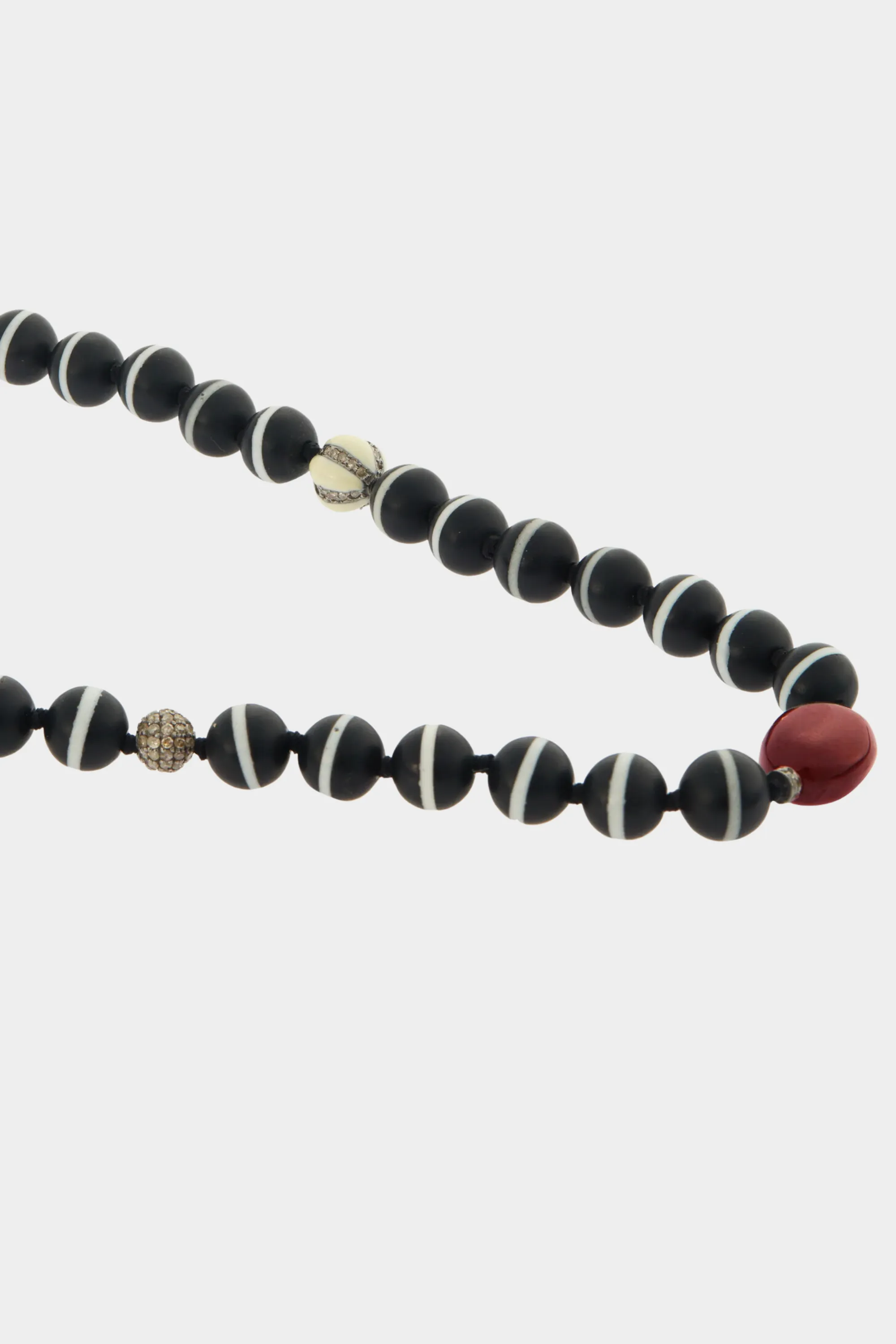 Stripe Beaded Necklace, Black Onyx