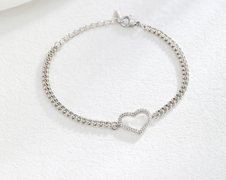 Style, simple, college style, love bracelet, platinum-plated, easy to match for daily use