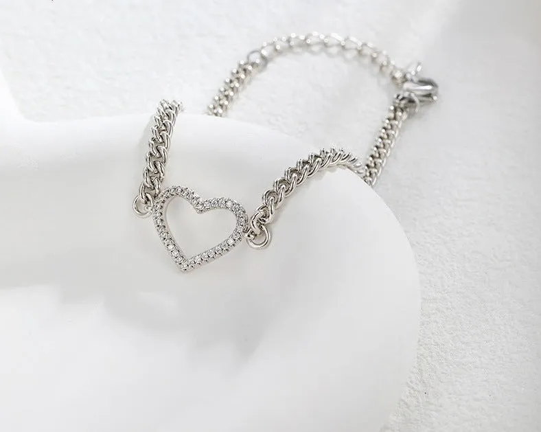 Style, simple, college style, love bracelet, platinum-plated, easy to match for daily use