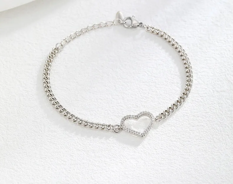 Style, simple, college style, love bracelet, platinum-plated, easy to match for daily use