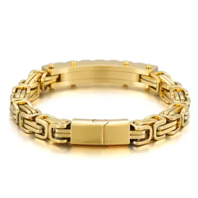 Stylish Personalized Titanium Steel Emperor Chain Bracelet for Men - Curved Design with Vacuum Plating