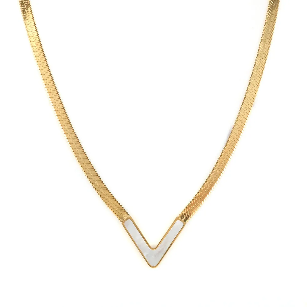 TEEK - V-Shaped Color Dip Necklace