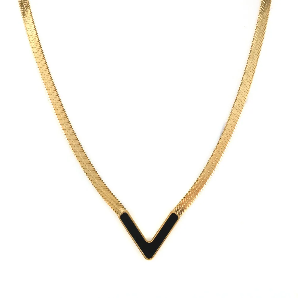 TEEK - V-Shaped Color Dip Necklace