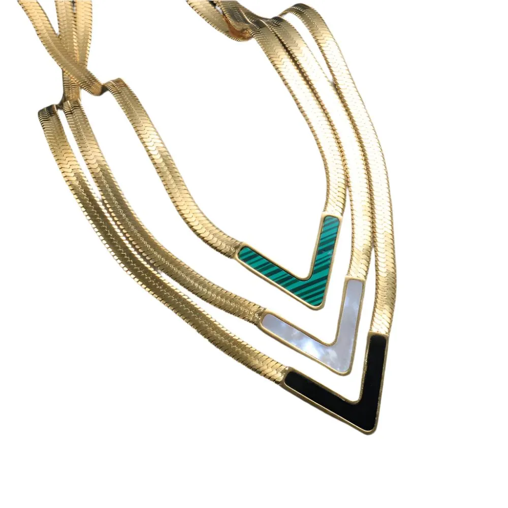 TEEK - V-Shaped Color Dip Necklace