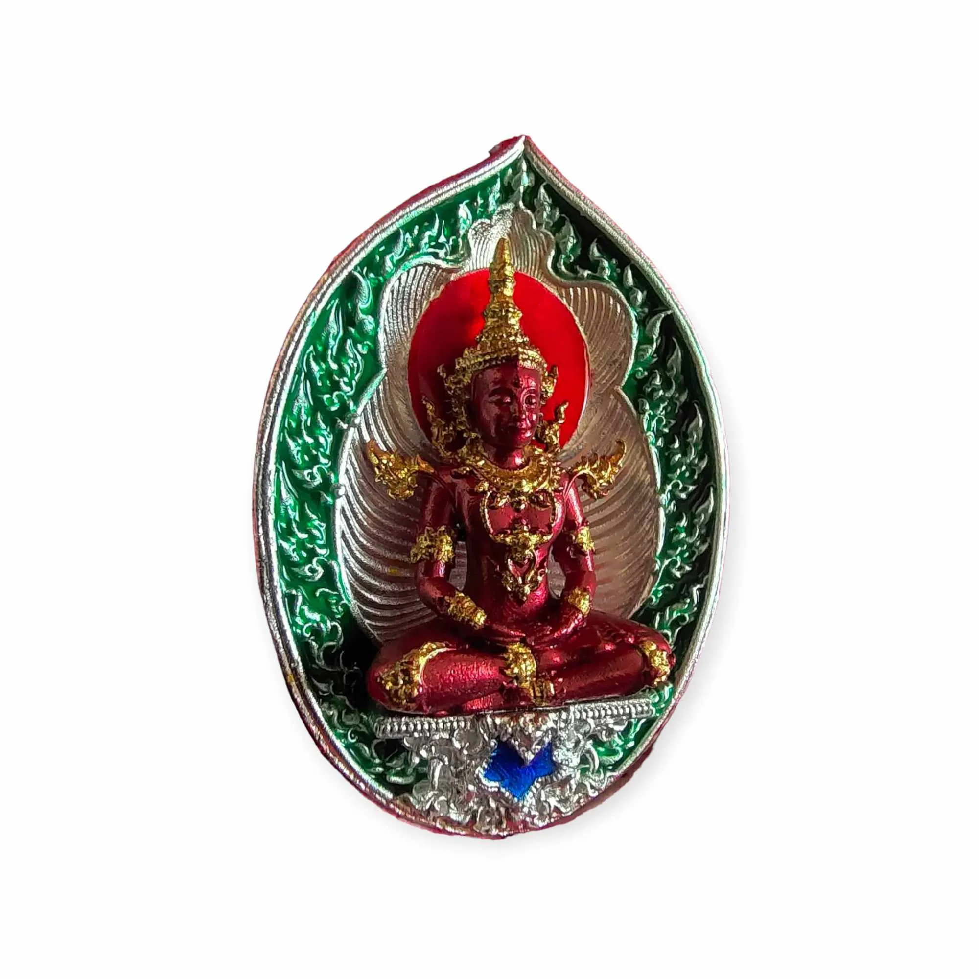 Thai amulet Emerald Buddha back with Phaya Krut Garuda Lp Phat Wat Huayduan Lucky Buddha Charm Pendant