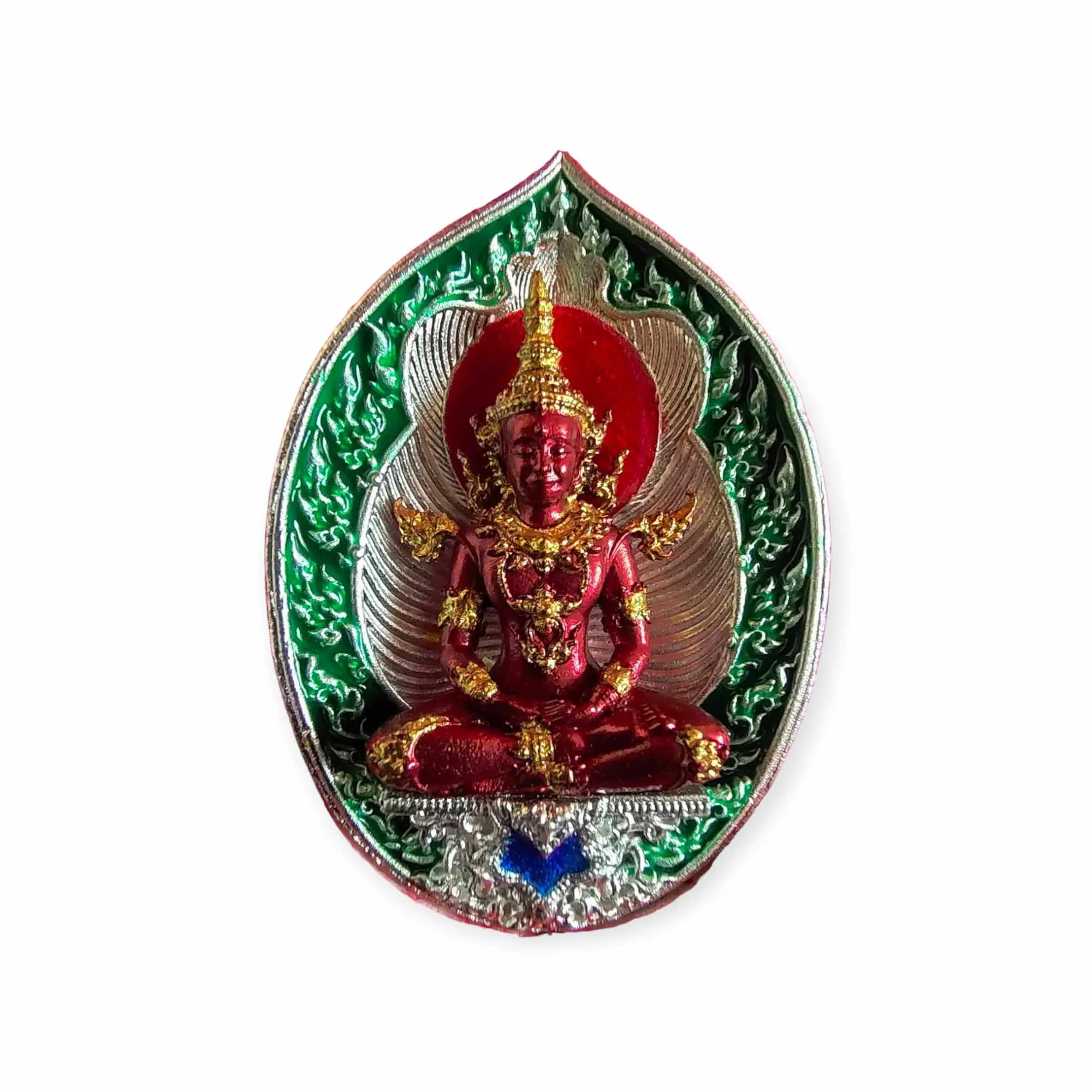 Thai amulet Emerald Buddha back with Phaya Krut Garuda Lp Phat Wat Huayduan Lucky Buddha Charm Pendant