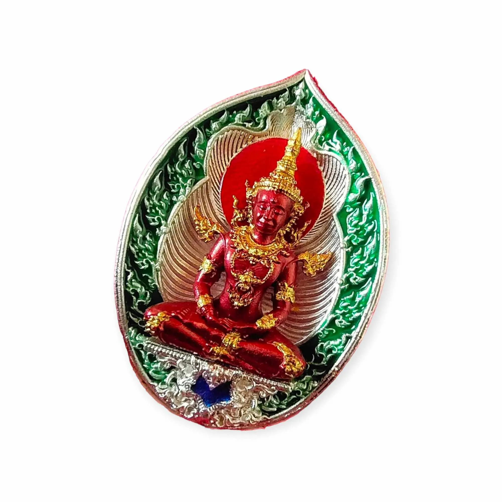 Thai amulet Emerald Buddha back with Phaya Krut Garuda Lp Phat Wat Huayduan Lucky Buddha Charm Pendant