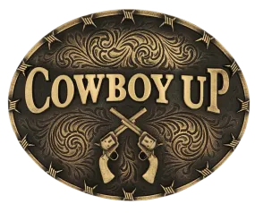 The "Cowboy Up" Belt Buckle