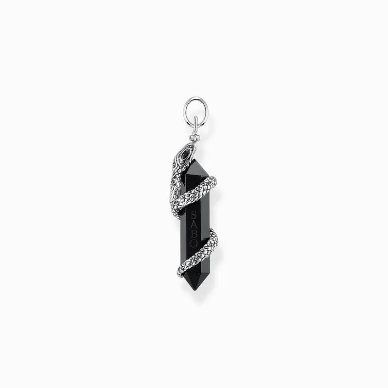 Thomas Sabo Pendant Blackened Onyx With Snake