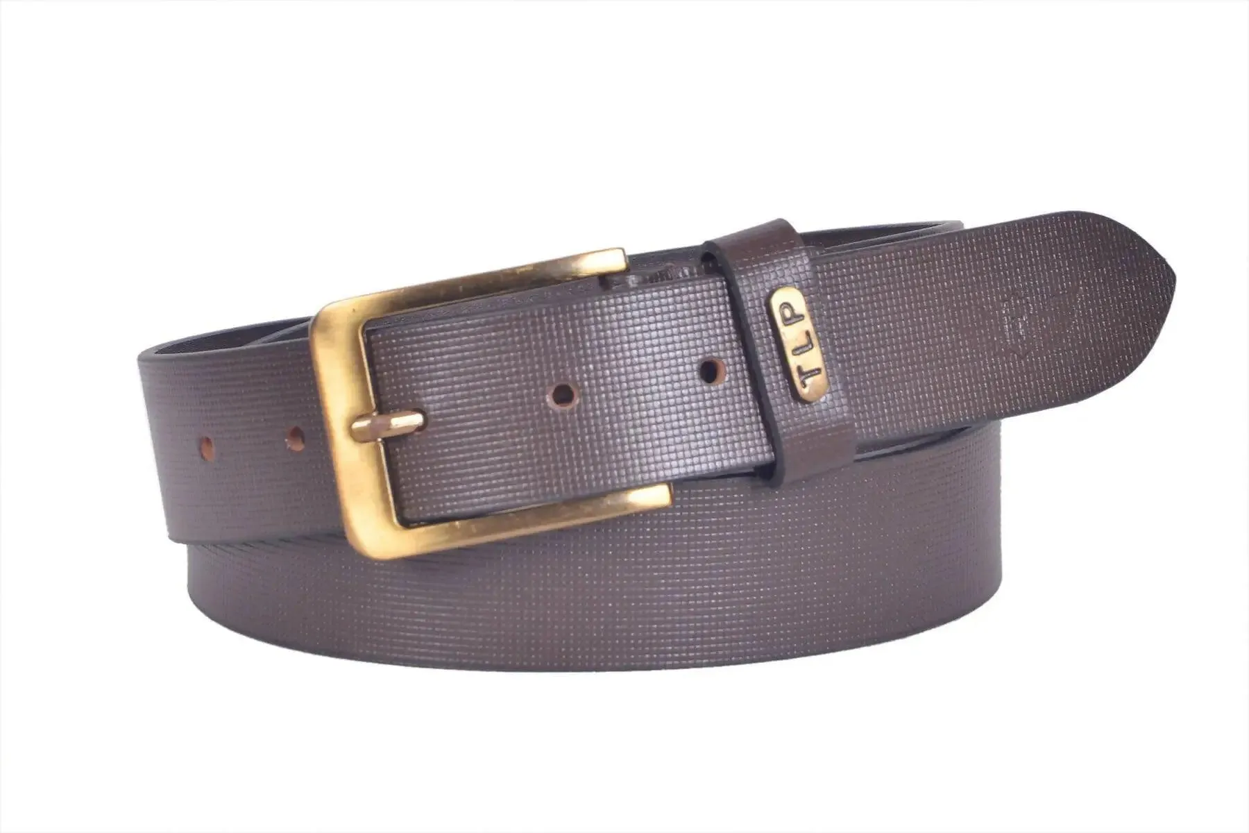 TLP Leather Belt for Men Colour - Brown (SKU BELT-10008)