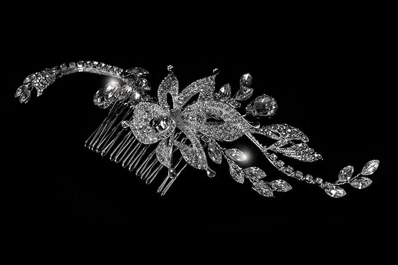 Trina Flower Twine Hair Comb | Swarovski Crystal